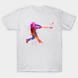 Baseball player in watercolor T-Shirt